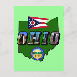Carte de l'état de l'Ohio, texte de l'image, drape