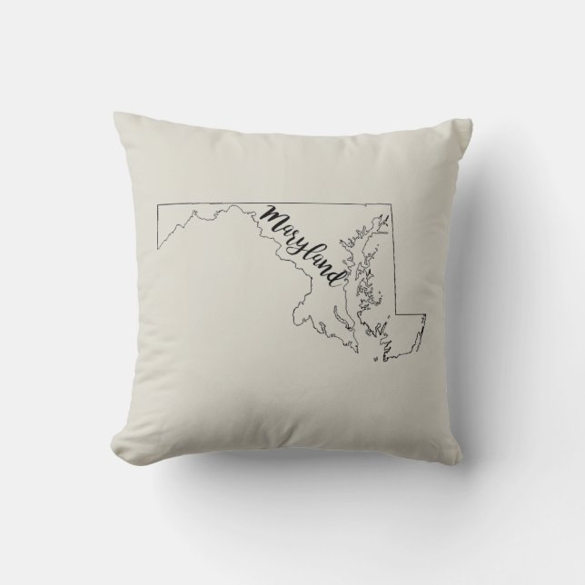 Carte de l'État du Maryland Pillow Oreiller (Recto)
