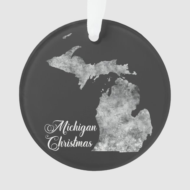 Carte de l'état du Michigan Noël Flèches de neige (devant)