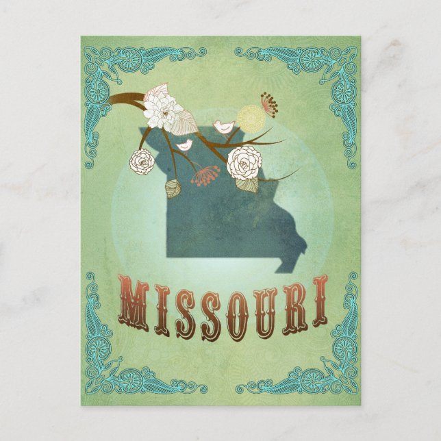 Carte de l'État du Missouri - Vert (Devant)