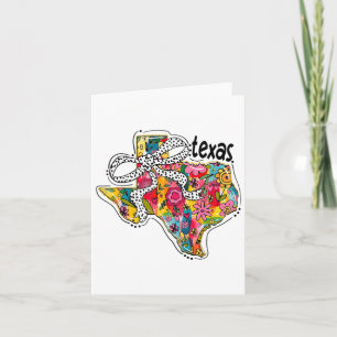 Carte de l'État du Texas Féminine Fleurie Ruban Co