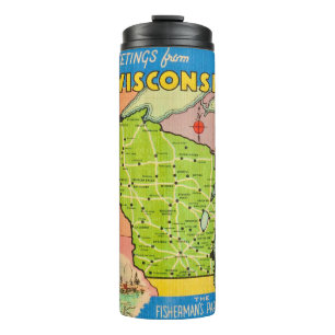 Carte de l'état du Wisconsin vintage Bouteille d'e