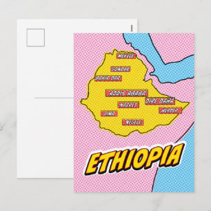 Carte de l'Éthiopie illustrée par Pop Art