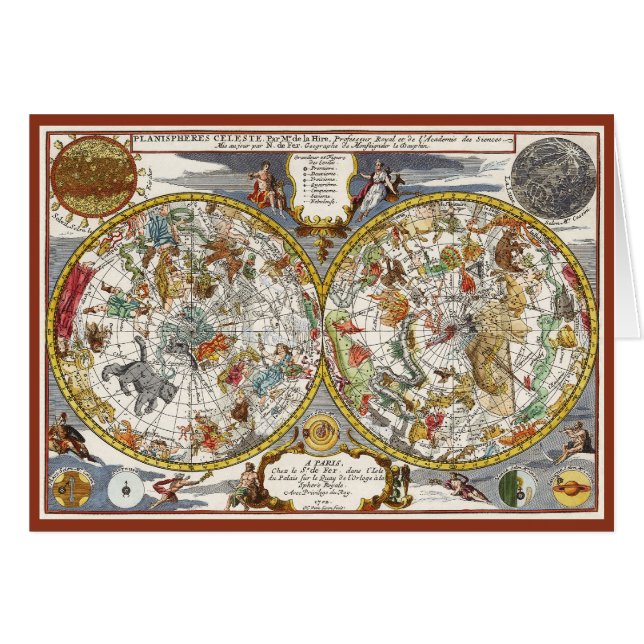 Carte de l'étoile du Planisphère vintage par Nicho (Devant horizontal)