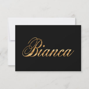 Carte de lettrage de design Bianca or