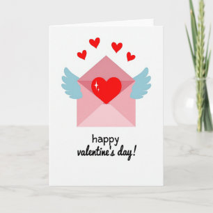 Carte de lettre d'amour minimaliste à ailes