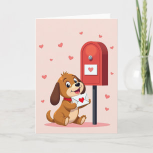 Carte de lettre d'amour pour chiots mignons