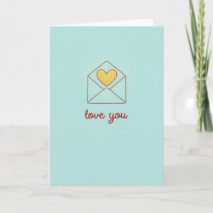Carte de lettre d'amour romantique