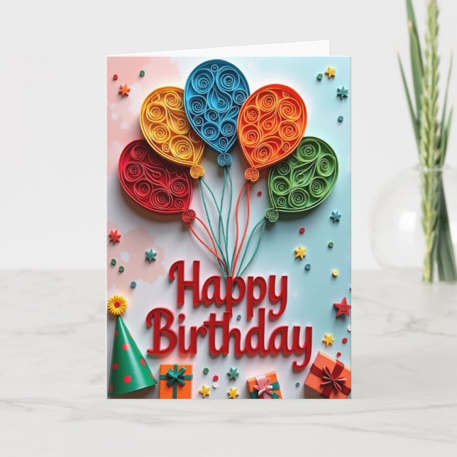Carte de lettre d'anniversaire en gras (Devant)