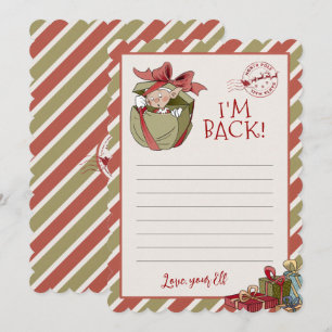 Carte de lettre de lutin "Je suis de retour" Carte