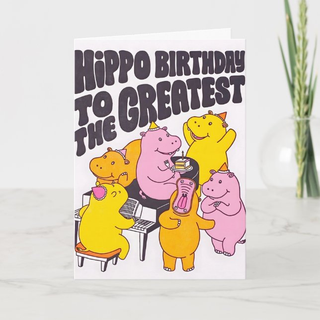 Carte de lettre de naissance d'hippopotame (Devant)