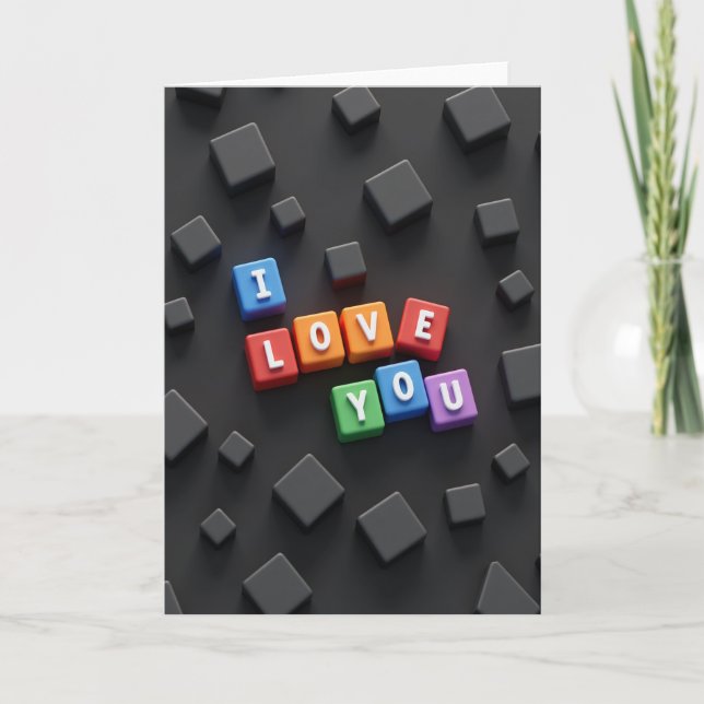 Carte de lettre en bloc « Je t'aime » (Devant)