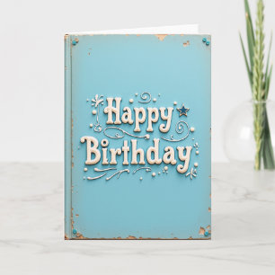 Carte de lettre "Joyeux Anniversaire" à motif crém