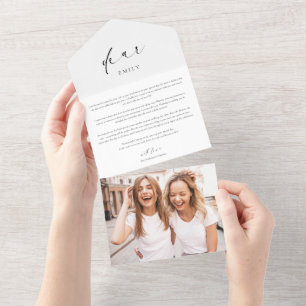 Carte de lettre photo moderne pour la mariée le jo