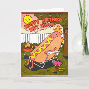 Carte de lettrepresse d'anniversaire Hot Stuff