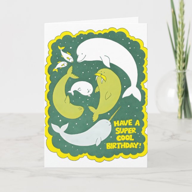 Carte de lettrepresse d'anniversaire Super Cool (Devant)