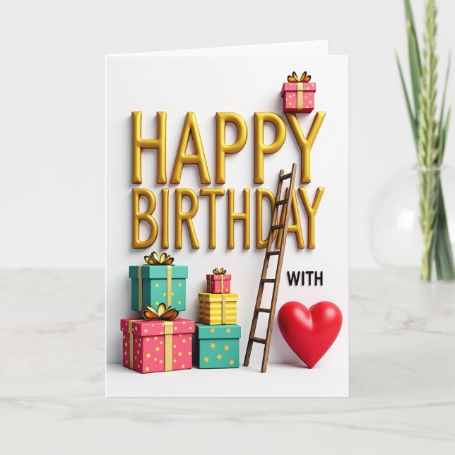 Carte de lettres d'anniversaire douce (Devant)