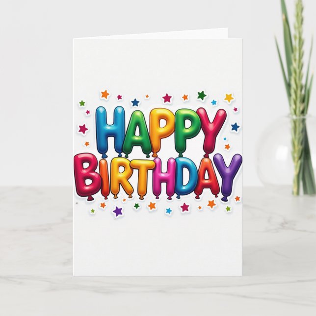 Carte de lettres de ballons de fête (Devant)