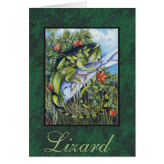 Carte de lézard avec de la mousse