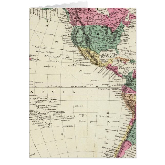 Carte de l'hémisphère occidental (Devant)