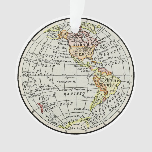 Carte de l'hémisphère occidental Globe Travel (devant)