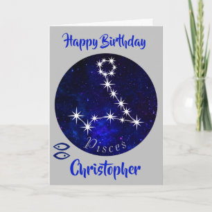 Carte de l'horoscope du zodiaque Poissons