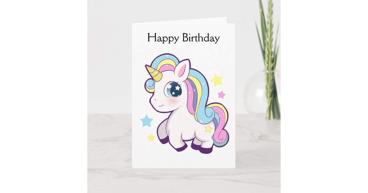 Carte De Licorne De Joyeux Anniversaire Zazzle Fr