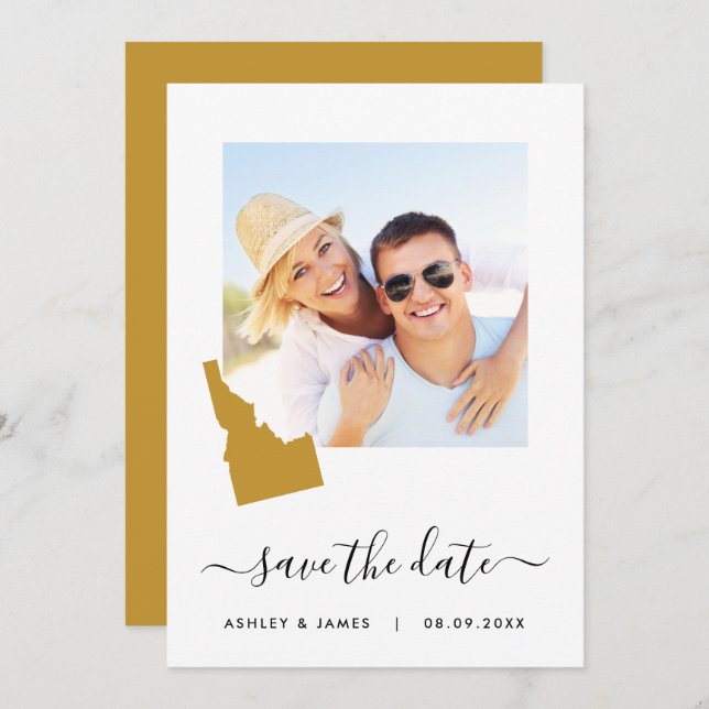 Carte de l'Idaho Mariage photo Enregistrer la cart (Devant / Derrière)