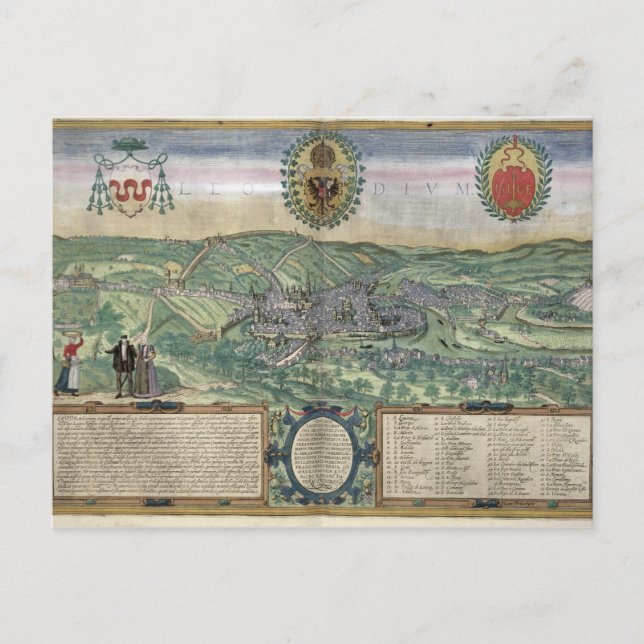Carte de Liege, de 'Civitates Orbis Terrarum' par  (Devant)