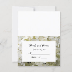 Carte de lieu de mariage blanche Hydrangea