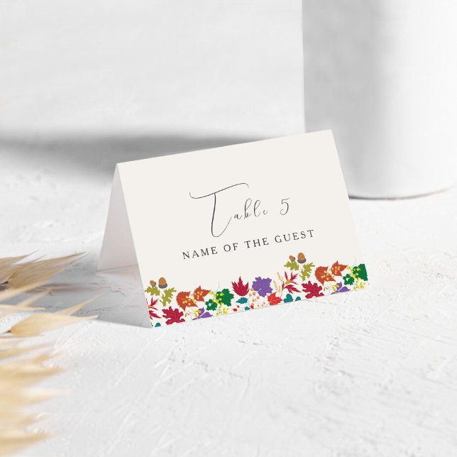Carte de lieu de mariage de fleurs de prairie de m (Créateur téléchargé)