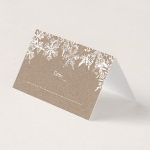 Carte de lieu de mariage hivernal White & Kraft Sn