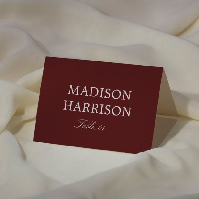 Carte de lieu de mariage simple moderne en Bourgog (Créateur téléchargé)