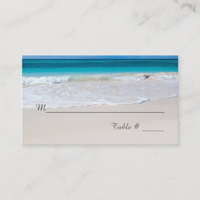 Carte de lieu de mariage White Beach (Devant)