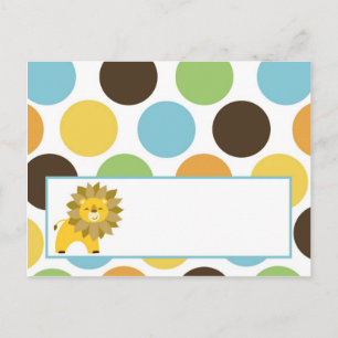 Carte de lieu écrite Jungle King Lion Safari Zoo