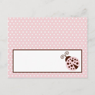 Carte de lieu écrite Pink Ladybug