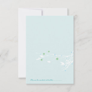 Carte de lieu pliée Fleur de neige de branche d'hi