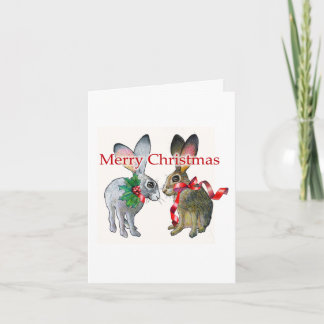 Carte de lièvres de Noël