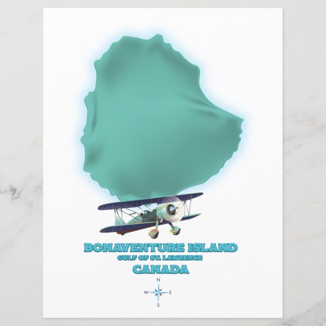 Carte de l'île Bonaventure Canada (Devant)