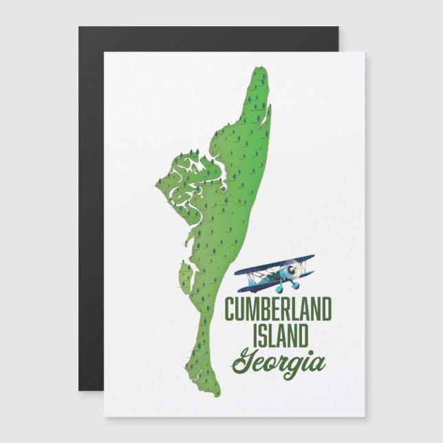 Carte de l'île Cumberland Géorgie (Devant / Derrière)