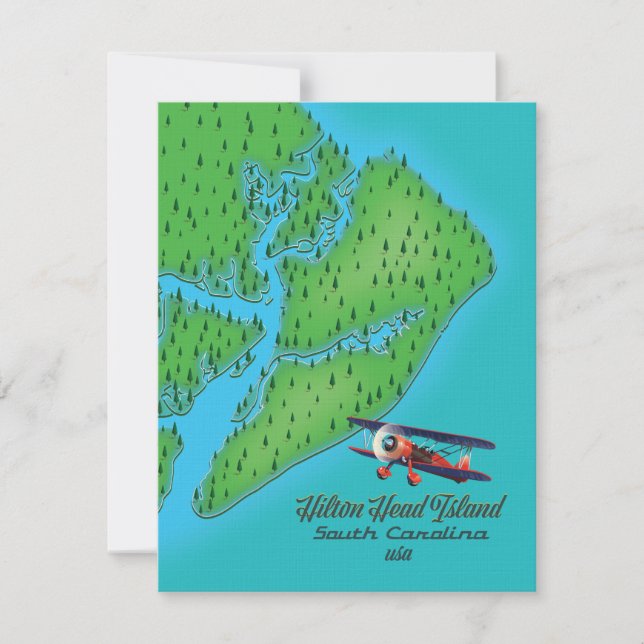 Carte de l'île de Hilton Head en Caroline du Sud (Devant)
