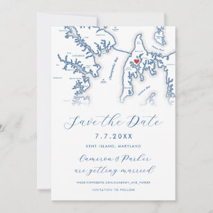 Carte de l'île de Kent Maryland