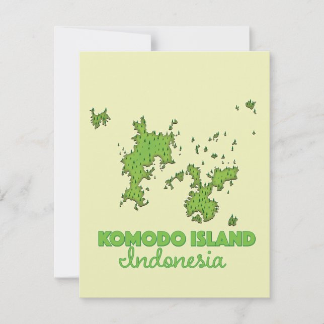 Carte de l'île de Komodo en Indonésie (Devant)