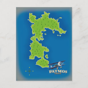 Carte de l'île de Patmos Grèce