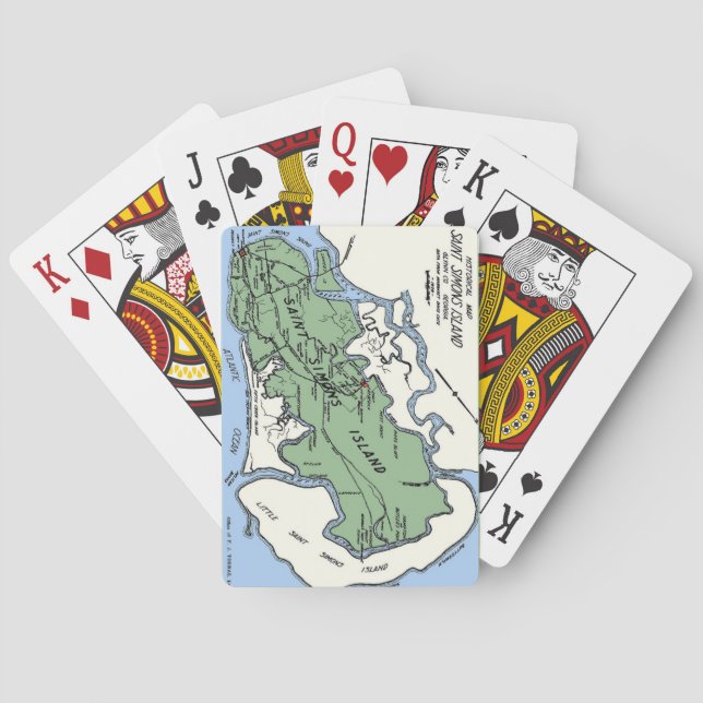 Carte de l'île de St Simons Cartes de jeu (dos)