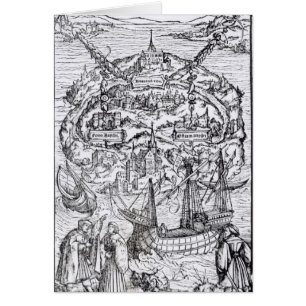 Carte de l'île d'Utopie, frontispice de livre