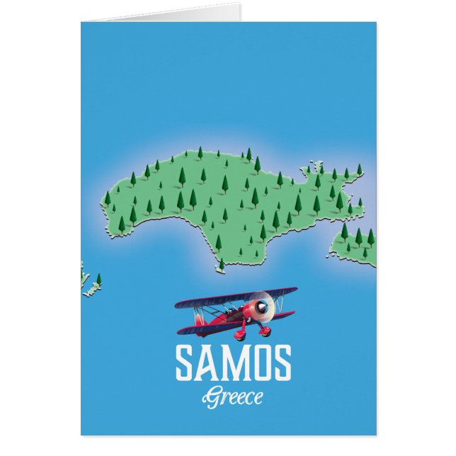 Carte de l'île grecque de Samos (Devant)