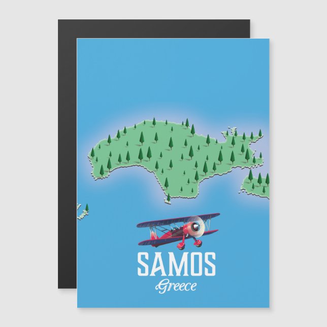Carte de l'île grecque de Samos (Devant / Derrière)