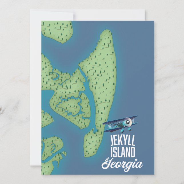 Carte de l'île Jekyll Géorgie États-Unis (Devant)