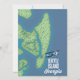 Carte de l'île Jekyll Géorgie États-Unis